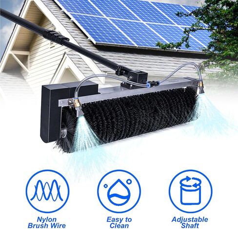 Solar Cleaning Roller Brush,Reach Solar Panel Cleaning Brush & Water Fed Pole Kit, 5.5M Long, Ideal for Efficient Solar Panel Maintenance & Cleaning, Perfect for Photovol,5.5M in Kuwait