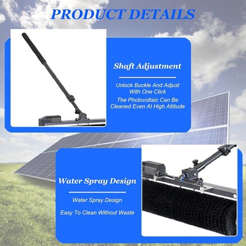 Solar Cleaning Roller Brush,Reach Solar Panel Cleaning Brush & Water Fed Pole Kit, 5.5M Long, Ideal for Efficient Solar Panel Maintenance & Cleaning, Perfect for Photovol,5.5M in Kuwait