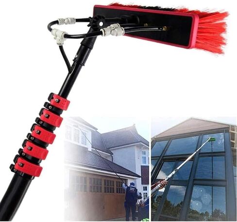Water Fed Pole Kit - 3.6M Window Cleaning Pole with Brush Head for Solar Panel & Photovoltaic Cleaning - Efficient Outdoor Cleaning Tool,One Color-6m in Kuwait