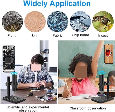 Microscope, Digital Microscope USB 8 LED Endoscope 1000x Zoom Camera Magnifier Suitable for Mobile Phone PC Electronic Equipment Repair Coin Welding Tool,for Homeschool Lab in Kuwait