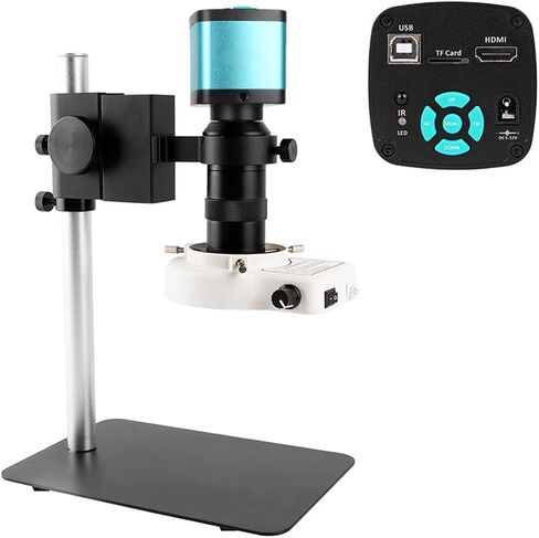Lab Microscope Replacement Parts 4K 48MP HDMI USB Digital Video Monocular Microscope Camera Continus Zoom 180X 130X C Mount in Kuwait