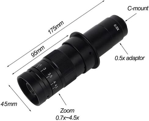 Lab Microscope Replacement Parts 4K 48MP HDMI USB Digital Video Monocular Microscope Camera Continus Zoom 180X 130X C Mount in Kuwait