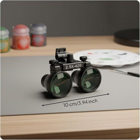 Headset Binocular Head Loupe Enlarging Visor Hobby Glasses Model Painting Loupe Multi Angle Adjustment and Flexible Headband to Find Focal Point, 2.5X Lens Set in Kuwait