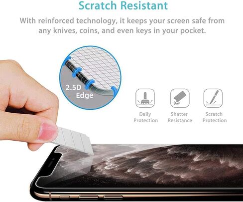 [2-Pack Tempered Glass for HMD Asha 305 (5,0") | 9H Hardness Anti-Scratch Anti-Fingerprint Anti-Bubble Compatible Full Coverage Clear Film in Kuwait