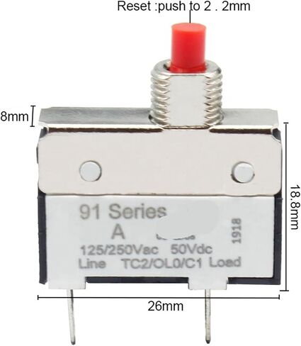2PCS 91 Series 3A Circuit Breaker Overload Protector Switch in Kuwait