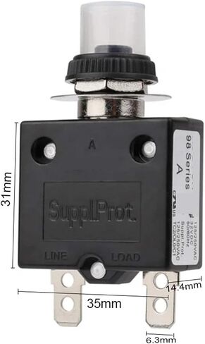 1pc Circuit Breaker 98 Series 6A Manual Reset Thermal Overload Protector Switch in Kuwait