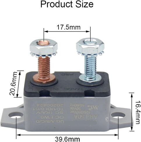 1pc 5A 12V DC Circuit Breaker Cover Dual Battery Fuse Automatic Auto Reset Waterproof Circuit Breaker in Kuwait