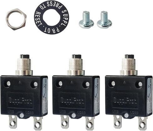3pcs 98 Series 40A Circuit Breakers 125/250VAC Manual Push Reset in Kuwait