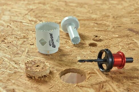 Disston QuickCore 7 pc Set - 1 Each: 1", 1-1/4", 1-1/2", 1-3/4", 2", and 2-1/2" Hole saws, Arbor with a Pilot Drill bit, Hex Key in Kuwait