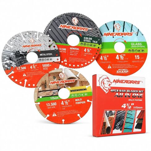 4-1/2 Inch Diamond Blade for Angle Grinder, Mesh Turbo Tile Cutting Disc | Super Thin Mesh Turbo Diamond Blade 10mm for Tile Ceramic Granite Marble Fast Clean in Kuwait