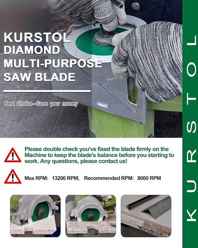 Diamond Blades 4-1/2 Inch 5pcs- KURSTOL Diamond Multi-Purpose Saw Blades Angle Grinder Cutting Disc for Marble, Granite, Tile, Ceramic, Porcelain, Metal, Stone in Kuwait