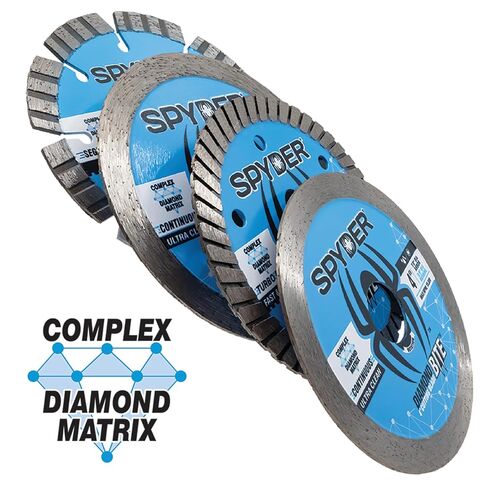 Spyder Diamond Bite 4.5" Diameter Wet/Dry Turbo Rim Diamond Cutting Blade for Angle Grinders, Fast and Clean Cuts, 7/8" Arbor with 5/8" Adapter Bushing (14116) in Kuwait