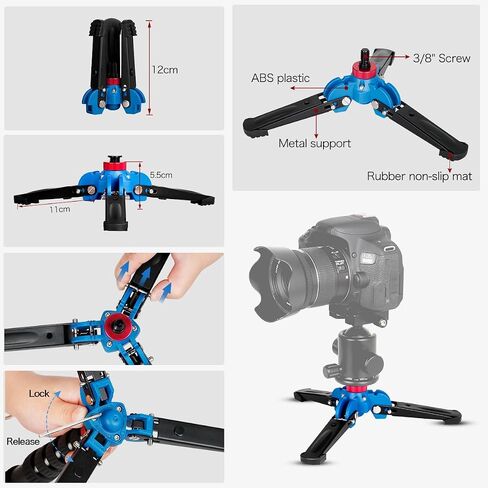 Koolehaoda Extendable Camera Monopod with Foldable Stand Base | 5-Section Height 66" Aluminium Photography Monopod for DSLR Canon Nikon Sony Video Camcorder, Maximum Load of 5 kg in Kuwait