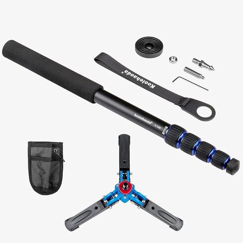 Koolehaoda Extendable Camera Monopod with Foldable Stand Base | 5-Section Height 66" Aluminium Photography Monopod for DSLR Canon Nikon Sony Video Camcorder, Maximum Load of 5 kg in Kuwait