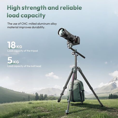 ULANZI JJ05 GlideGo Carbon Fiber Photo Tripod, Dual 360° Pan Head, 72.4 inch Max Height, 11 lb Load, UKA Quick Release, Professional Portable Lightweight Travel Tripod with Bag in Kuwait