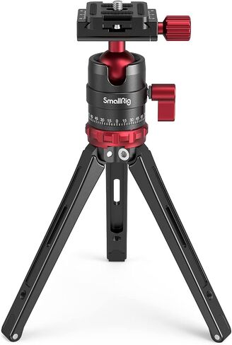 SmallRig Desktop Mini Tripod for Camera/Phone, Aluminum, Load up to 11lbs | Aluminum Alloy, with 360 Degree Ball Head, 1/4'' Quick Shoe Plate for Vlogging DSLR Camera Video, Load up to 11 pounds in Kuwait