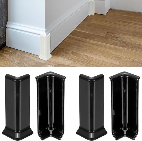 uxcell Self Adhesive Baseboard Corner Blocks, 3.23 Inch Wall Edge Corner Protector 2 Inside + 2 Outside Corners-Connector for Wall Floor Furniture Edge(Champagne) in Kuwait