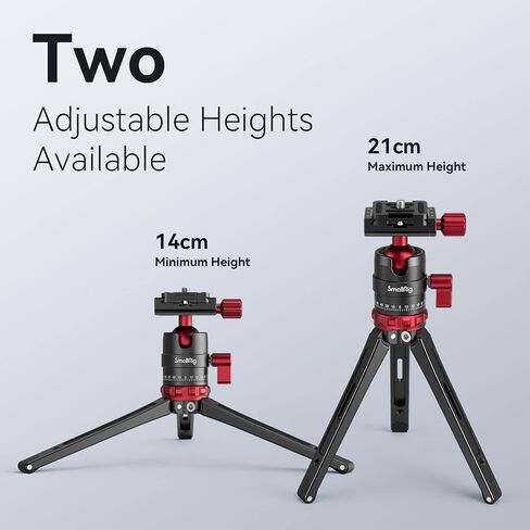 SmallRig Desktop Mini Tripod for Camera/Phone, Aluminum, Load up to 11lbs | Aluminum Alloy, with 360 Degree Ball Head, 1/4'' Quick Shoe Plate for Vlogging DSLR Camera Video, Load up to 11 pounds in Kuwait