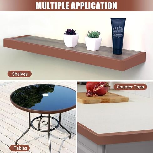 Rubber Edge Trim, 1 Inch(25mm) Self Adhesive Peel and Stick Edge Guards, Flexible U Shaped Strip for Kitchen &Garbage Drawer Fronts, Cabinets, Desks and Shelfves, Brown, 10Ft in Kuwait