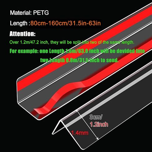 Clear Edge Protector Strip, L Shape Wall Corner Guards Corner Shield, Furniture Bumper Decor Cover Clear Corner Guard Plastic Self-Adhesive Corner Trim Strip, Clear Corner Protectors with Tapes ( Size in Kuwait