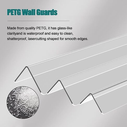 Clear Edge Protector Strip, L Shape Wall Corner Guards Corner Shield, Furniture Bumper Decor Cover Clear Corner Guard Plastic Self-Adhesive Corner Trim Strip, Clear Corner Protectors with Tapes ( Size in Kuwait