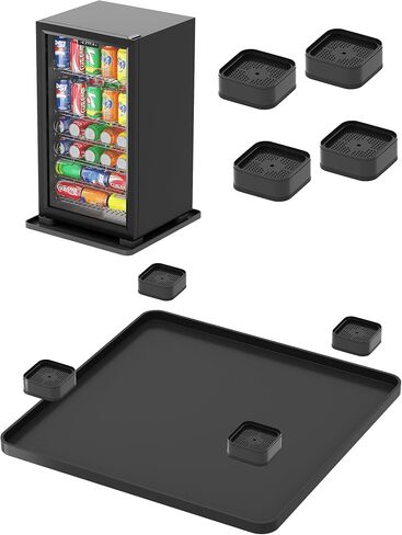 NiHome Mini Fridge Mat, 23x23 Silicone Drip Tray with 4 Risers, Floor Guard | Waterproof Raised Edge for Carpet, Leak-Proof Non-Slip Under Refrigerator Pad for Washer, Dryer, Portable AC in Kuwait
