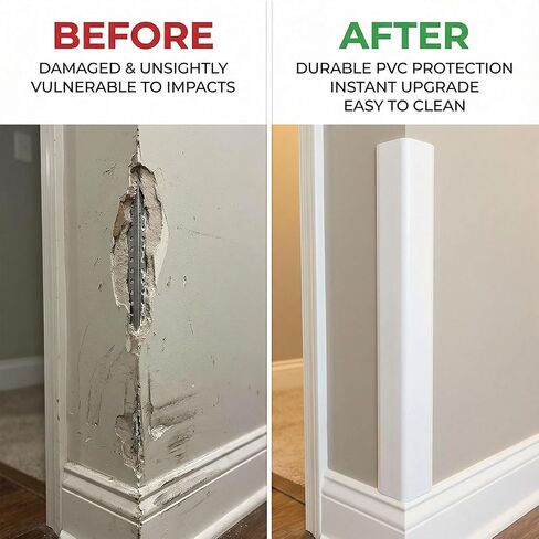 Self-Adhesive Corner Protectors for Walls, 1" x 1" PVC Metal-Look Corner Guard, Waterproof Wall Edge Protector Strip, Pet Scratch Guard for Cabinet Table Baseboard(Almond,59.1in) in Kuwait