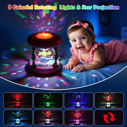 Baby Girl Toys 0-6 Months: Ocean Rotating Projector Musical Light Up Toy | Tummy Time Toys 0-3 4 5 6 Months - Infant Music Aquarium Crawling Toy 6-12 Month - Newborn Baby First Birthday Shower Gifts in Kuwait
