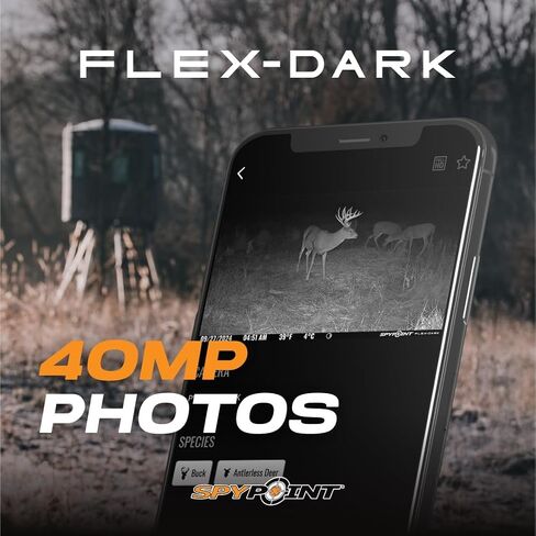 SPYPOINT Flex-Dark Twin Starter Pack with 2 SD Card - Cellular Trail Camera, 40MP Photos, 1080p Video + Sound, No-Glow Game Camera, Hunting Night Vision, Motion Activated,100ft Detection | Two Flex-Dark Cellular Cameras, 40MP Photos, 1080p Video with Soun in Kuwait