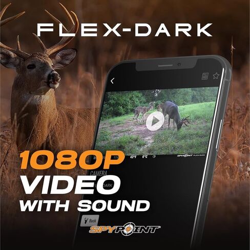 SPYPOINT Flex-Dark Twin Starter Pack with 2 SD Card - Cellular Trail Camera, 40MP Photos, 1080p Video + Sound, No-Glow Game Camera, Hunting Night Vision, Motion Activated,100ft Detection | Two Flex-Dark Cellular Cameras, 40MP Photos, 1080p Video with Soun in Kuwait