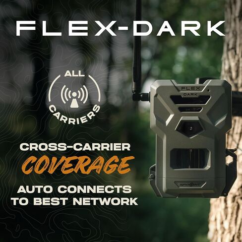 SPYPOINT Flex-Dark Twin Starter Pack with 2 SD Card - Cellular Trail Camera, 40MP Photos, 1080p Video + Sound, No-Glow Game Camera, Hunting Night Vision, Motion Activated,100ft Detection | Two Flex-Dark Cellular Cameras, 40MP Photos, 1080p Video with Soun in Kuwait