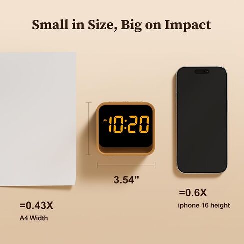 Housbay Wooden Sound Machine Alarm Clock for Bedrooms - Gentle Wake-Up with Birdsong, White Noise for Sleeping, Small Digital Clock for Phone-Free Routine in Kuwait