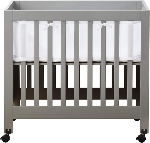Halo Mini Crib Breathable Mesh Liner for Mini Crib, Classic 3mm Mesh, White, Size 4M Covers 4 Sides FITS MINI Cribs with 38x24" Mattress ONLY in Kuwait