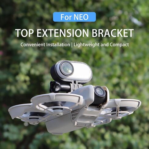 Neo Quadcopter Camera Mounts, NEO Top Mount Bracket for DJI Neo Drone Extension Adapter Compatible with Insta360 GO Utra/GO 3S /Go3 Camera, 14g Light Weight Vlog Accessories, Not for NEO 2 in Kuwait