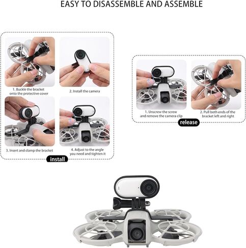 Neo Quadcopter Camera Mounts, NEO Top Mount Bracket for DJI Neo Drone Extension Adapter Compatible with Insta360 GO Utra/GO 3S /Go3 Camera, 14g Light Weight Vlog Accessories, Not for NEO 2 in Kuwait