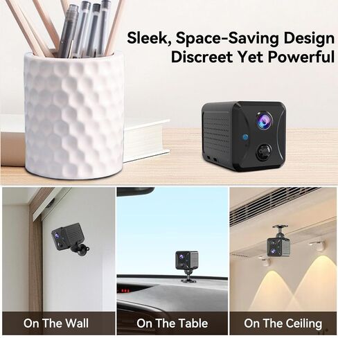 4G LTE Cellular Security Camera Wireless Outdoor, No WiFi Mini Portable Hidden Cameras for Home Security, Spy Camera PIR Motion Sensor Alert, Includes SIM Card, 2-Way Talk, Night Vision in Kuwait