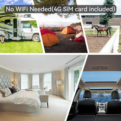4G LTE Cellular Security Camera Wireless Outdoor, No WiFi Mini Portable Hidden Cameras for Home Security, Spy Camera PIR Motion Sensor Alert, Includes SIM Card, 2-Way Talk, Night Vision in Kuwait