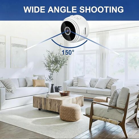 Mini Hidden Security Camera 1080P Spy Camera Small Nanny with Phone App, Infrared Night Vision, Motion Detection, Wi-Fi, Battery Powered, Indoor Pet Baby Monitor, 2 Packs in Kuwait