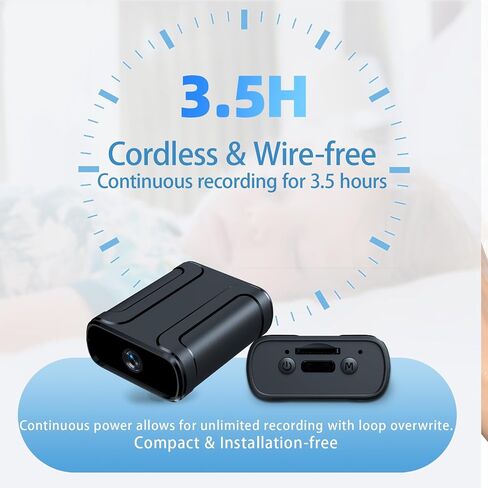 Mini Camera,Portable Cameras,1080P HD Indoor Security Surveillance Camera,Motion Detection,Loop Record,Night Vison,Gravity Sensor,Caring for Babies and securing Property,NO WiFi Needed in Kuwait
