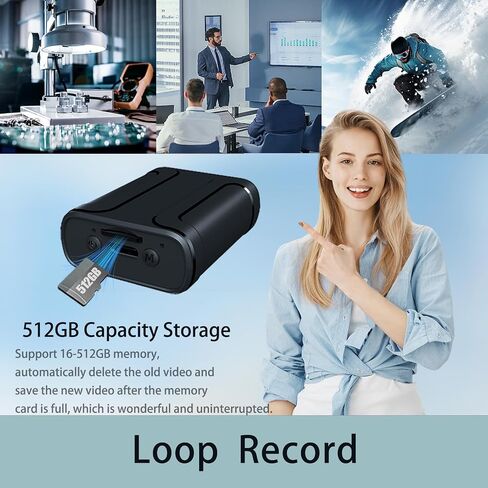 Mini Camera,Portable Cameras,1080P HD Indoor Security Surveillance Camera,Motion Detection,Loop Record,Night Vison,Gravity Sensor,Caring for Babies and securing Property,NO WiFi Needed in Kuwait