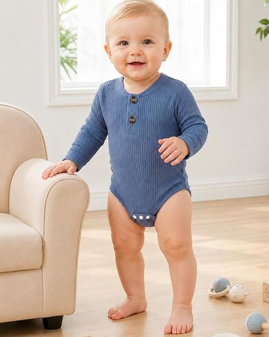 Jecson Newborn Boy Clothes Baby Boy Clothes Baby Boy Outfits Soft 0-18M | Soft, Breathable Cotton-Spandex Baby Boy Bodysuit Pants Set with Stretch Comfort, Fade & Shrink Resistance in Kuwait