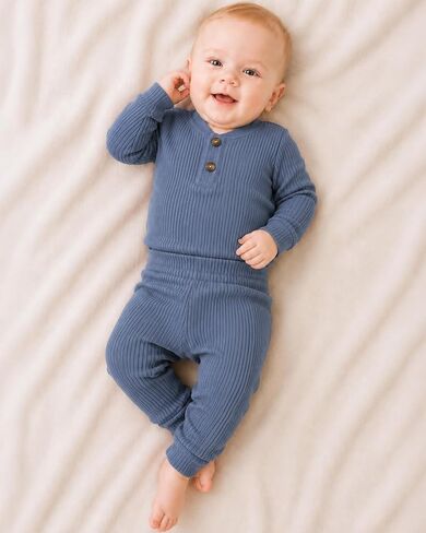 Jecson Newborn Boy Clothes Baby Boy Clothes Baby Boy Outfits Soft 0-18M | Soft, Breathable Cotton-Spandex Baby Boy Bodysuit Pants Set with Stretch Comfort, Fade & Shrink Resistance in Kuwait