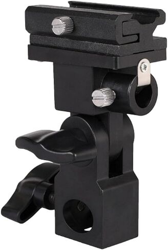Easy Adjustable Camera Flashing Holder Bracket 180 Degree Rotate and Locking Screw for Photography Lighting Accessories B Mount Hot Shoe Mount Umbrella Holder Speedlite in Kuwait