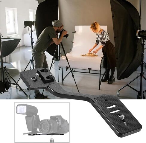 ciciglow Camera Flashlight Tripod Bracket, Multi Functional Portable Universal Aluminum Bracket with 1/4in Screw for DSLR Camera Flashes Microphones in Kuwait