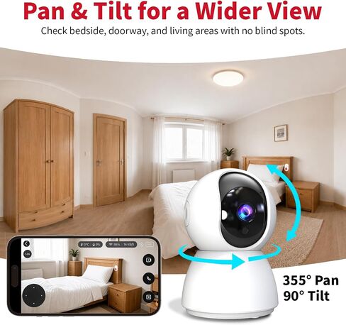 CallToU WiFi Elderly Monitor Camera with SOS Button | Remote app alerts, SOS button, live view, two-way talk, motion and sound detection, night mode, pan-tilt, family sharing. in Kuwait