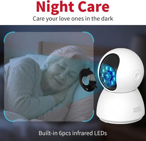 CallToU WiFi Elderly Monitor Camera with SOS Button | Remote app alerts, SOS button, live view, two-way talk, motion and sound detection, night mode, pan-tilt, family sharing. in Kuwait