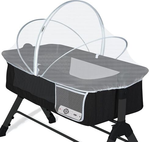 Orzbow Bassinet Cover for Cats - Breathable Mosquito Net Cover for Bassinets/Travel Cribs/Mini Cribs, Baby Mosquito Net to Keep Pets Out, with Two-Way Self-Locking Zippers and Storage Bag, White in Kuwait