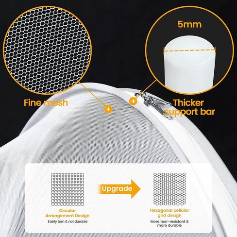 Orzbow Bassinet Cover for Cats - Breathable Mosquito Net Cover for Bassinets/Travel Cribs/Mini Cribs, Baby Mosquito Net to Keep Pets Out, with Two-Way Self-Locking Zippers and Storage Bag, White in Kuwait
