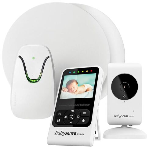 Babysense Video & Breathing Movement Monitor - FSA Video Baby Monitor with Breathing Motion Detection & Alerts Bundle Pack - Video Monitor V24R with Babysense 7 Under-The-Mattress Sleep Monitor in Kuwait