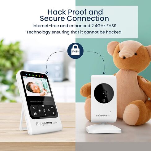 Babysense Video & Breathing Movement Monitor - FSA Video Baby Monitor with Breathing Motion Detection & Alerts Bundle Pack - Video Monitor V24R with Babysense 7 Under-The-Mattress Sleep Monitor in Kuwait